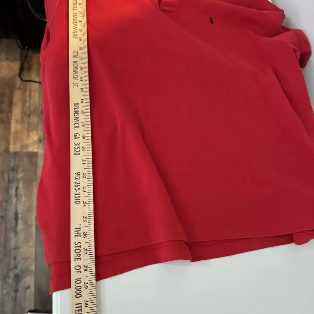 POLO Ralph Lauren Men's Cotton Knit Polo Shirt Sz XXL Red Preppy Office Soft